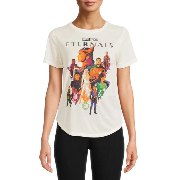 Marvel Tops - Marvel women's Juniors graphic t Shirt eternals Medium  Short Sleeve (7-9) W-307